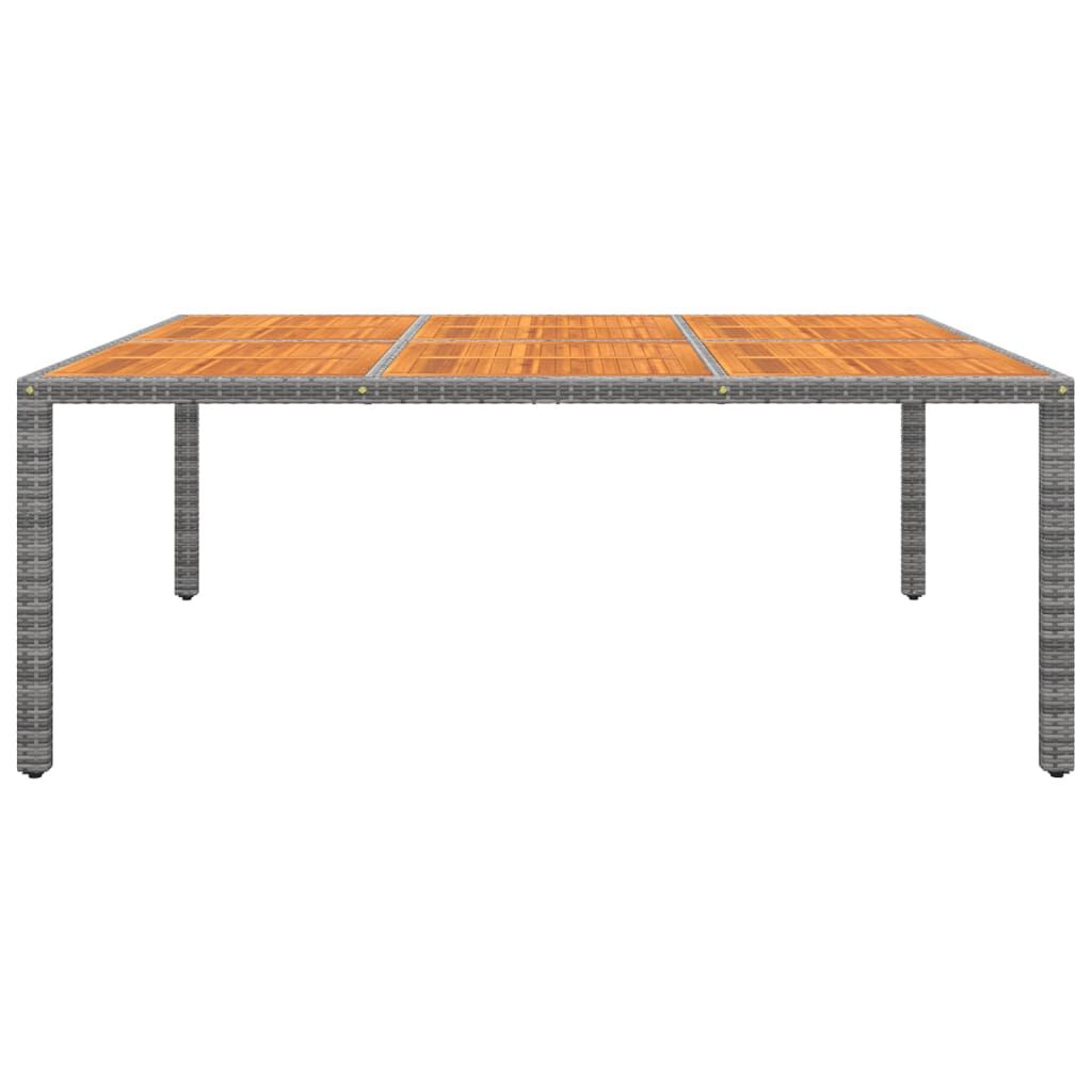 vidaXL Τραπέζι Κήπου Γκρι 200x150x75 εκ. Συνθετικό Ρατάν/Ξύλο Ακακίας