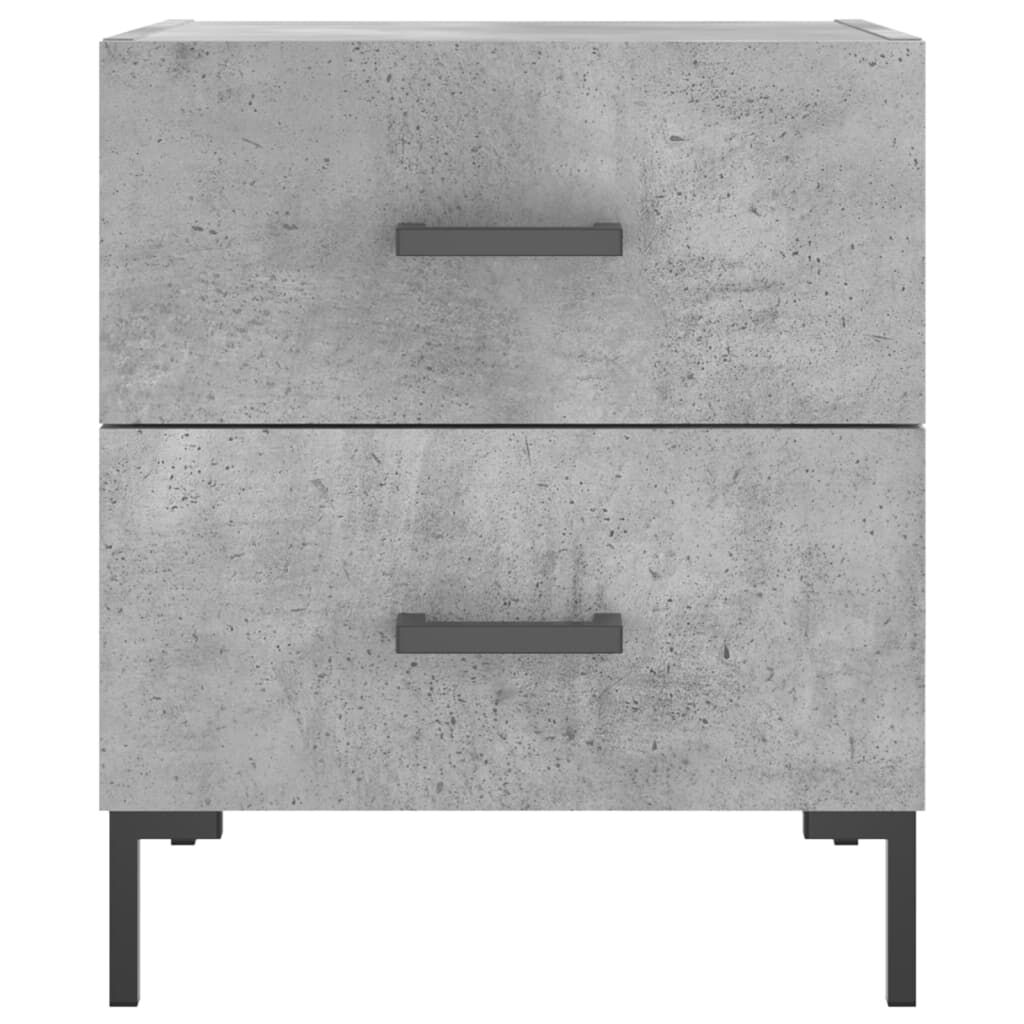vidaXL Κομοδίνα 2 τεμ. Γκρι Σκυροδεμ. 40 x 35 x 47,5 εκ. Επεξεργ. Ξύλο