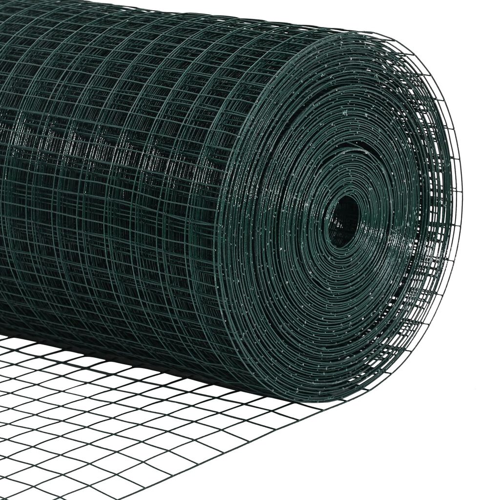 vidaXL Συρματόπλεγμα με 11 Υ Πόλους Πράσινο 0.5x25 m Χάλυβα