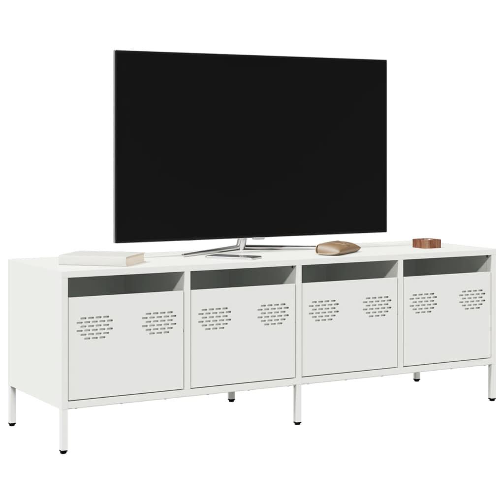 vidaXL Έπιπλο Τηλεόρασης Λευκό 135x39x43,5 εκ. Ατσάλι Ψυχρής Έλασης
