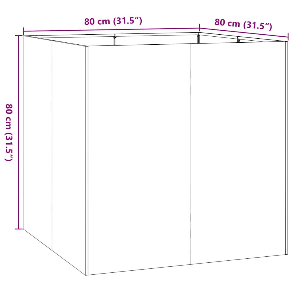 vidaXL Ζαρντινιέρα Ανθρακί 80x80x80 εκ. από Χάλυβα