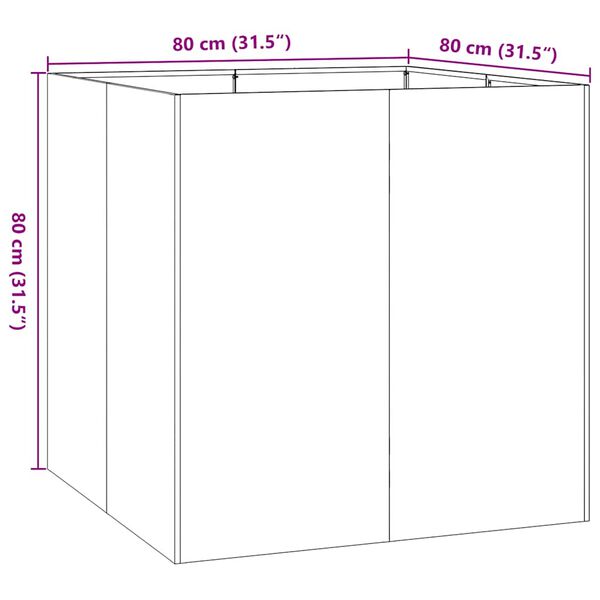 vidaXL Ζαρντινιέρα Ανθρακί 80x80x80 εκ. από Χάλυβα