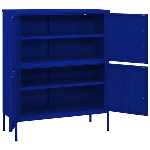 vidaXL Ντουλάπι Αποθήκευσης Ναυτικό Μπλε 80x35x101,5 εκ. από Ατσάλι