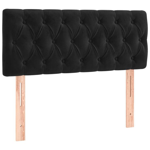 vidaXL Κρεβάτι Boxspring με Στρώμα Μαύρο 120x190 εκ. Βελούδινο