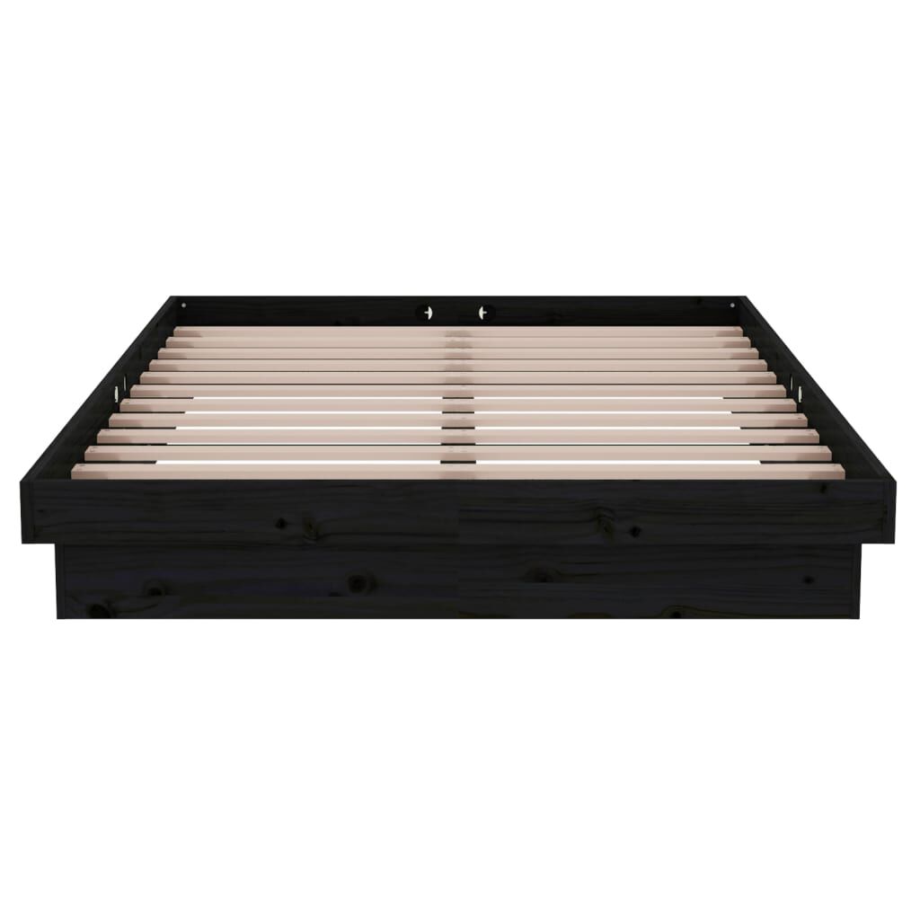vidaXL Πλαίσιο Κρεβατιού Μαύρο 120 x 200 εκ. από Μασίφ Ξύλο