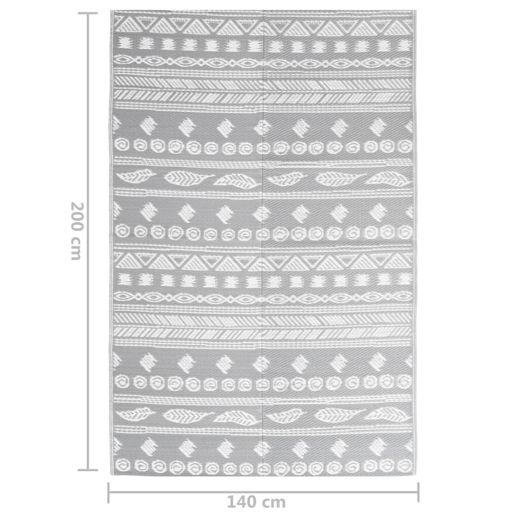 vidaXL Χαλί εξωτερικού χώρου ARAKIL Γκρι 140x200 cm PP