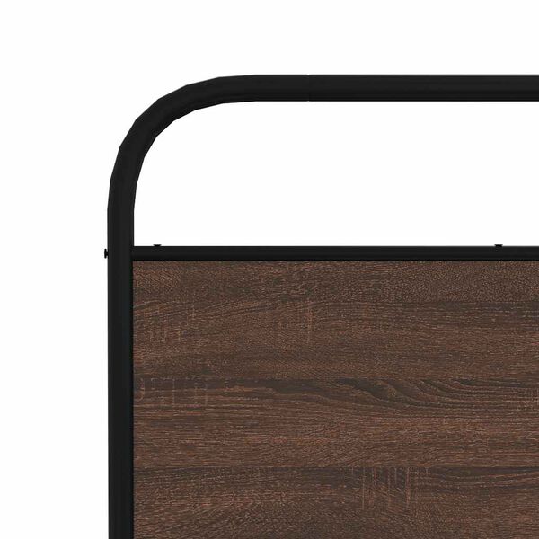 vidaXL Σκελετός Κρεβ. Χωρίς Στρώμα Καφέ Δρυς 193x203 εκ. Μεταλλικό
