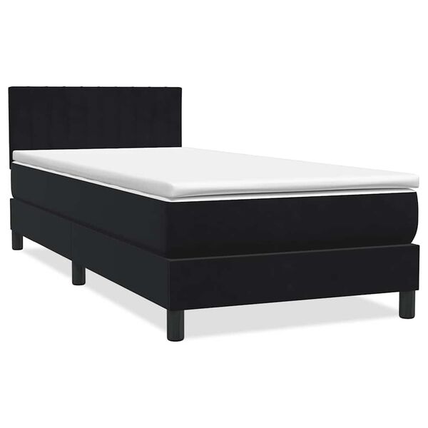 vidaXL &Kappa;&rho;&epsilon;&beta;ά&tau;&iota; Boxspring &mu;&epsilon; &Sigma;&tau;&rho;ώ&mu;&alpha; & LED &Mu;&alpha;ύ&rho;&omicron; 90x220 &epsilon;&kappa;. &Beta;&epsilon;&lambda;&omicron;ύ&delta;&iota;&nu;&omicron;