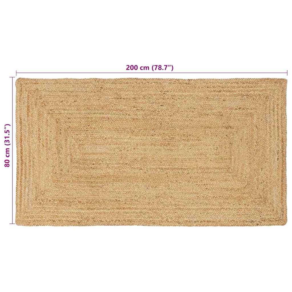 vidaXL Χαλί Μπεζ 80 x 200 cm Γιούτα