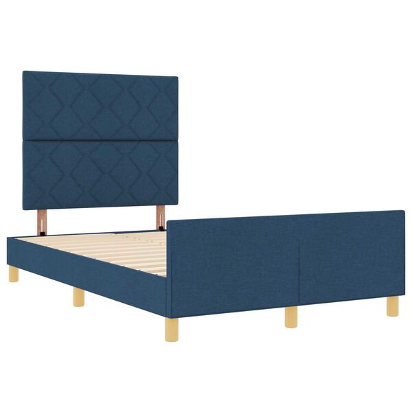 vidaXL Σκελετός Κρεβατιού με κεφαλάρι Μπλε 120 x 200 cm ύφασμα