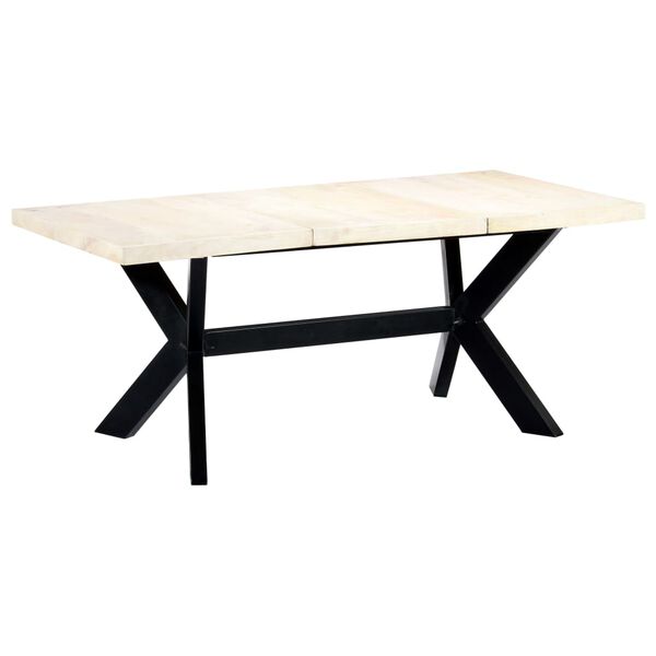 vidaXL Τραπεζαρία Λευκή 180 x 90 x 75 εκ. από Μασίφ Ξύλο Μάνγκο