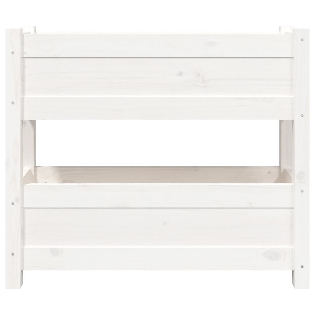 vidaXL Ζαρντινιέρα Λευκή 77 x 25 x 66 εκ. από Μασίφ Ξύλο Πεύκου