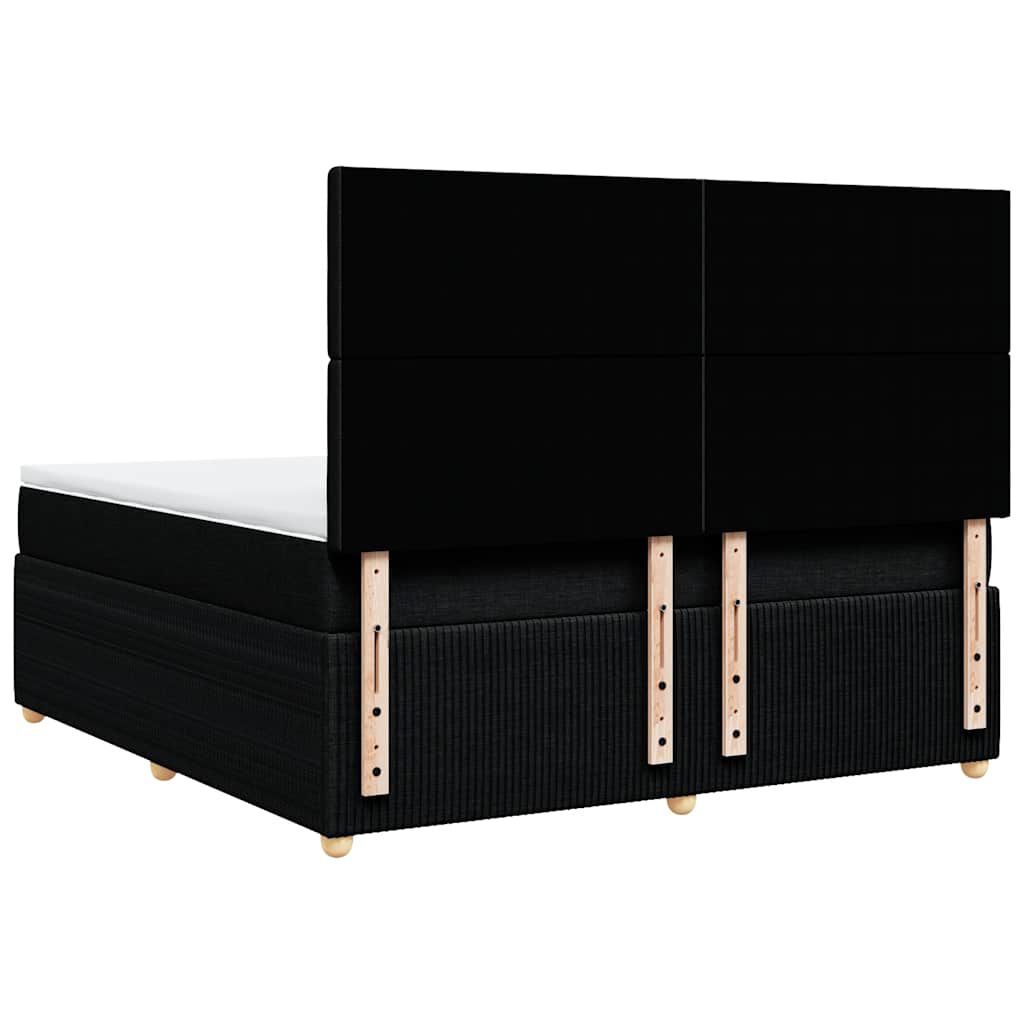 vidaXL Κρεβάτι Boxspring με Στρώμα Μαύρο 180x200 εκ. Υφασμάτινο
