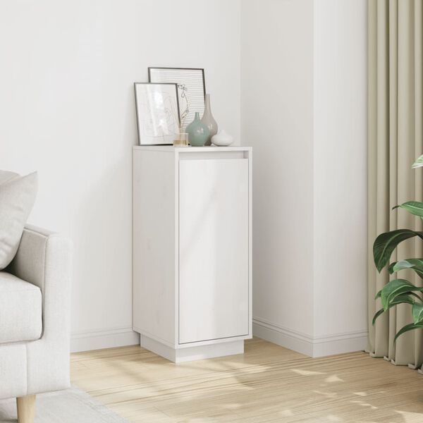 vidaXL Ντουλάπι Λευκό 31,5 x 34 x 75 εκ. από Μασίφ Ξύλο Πεύκου