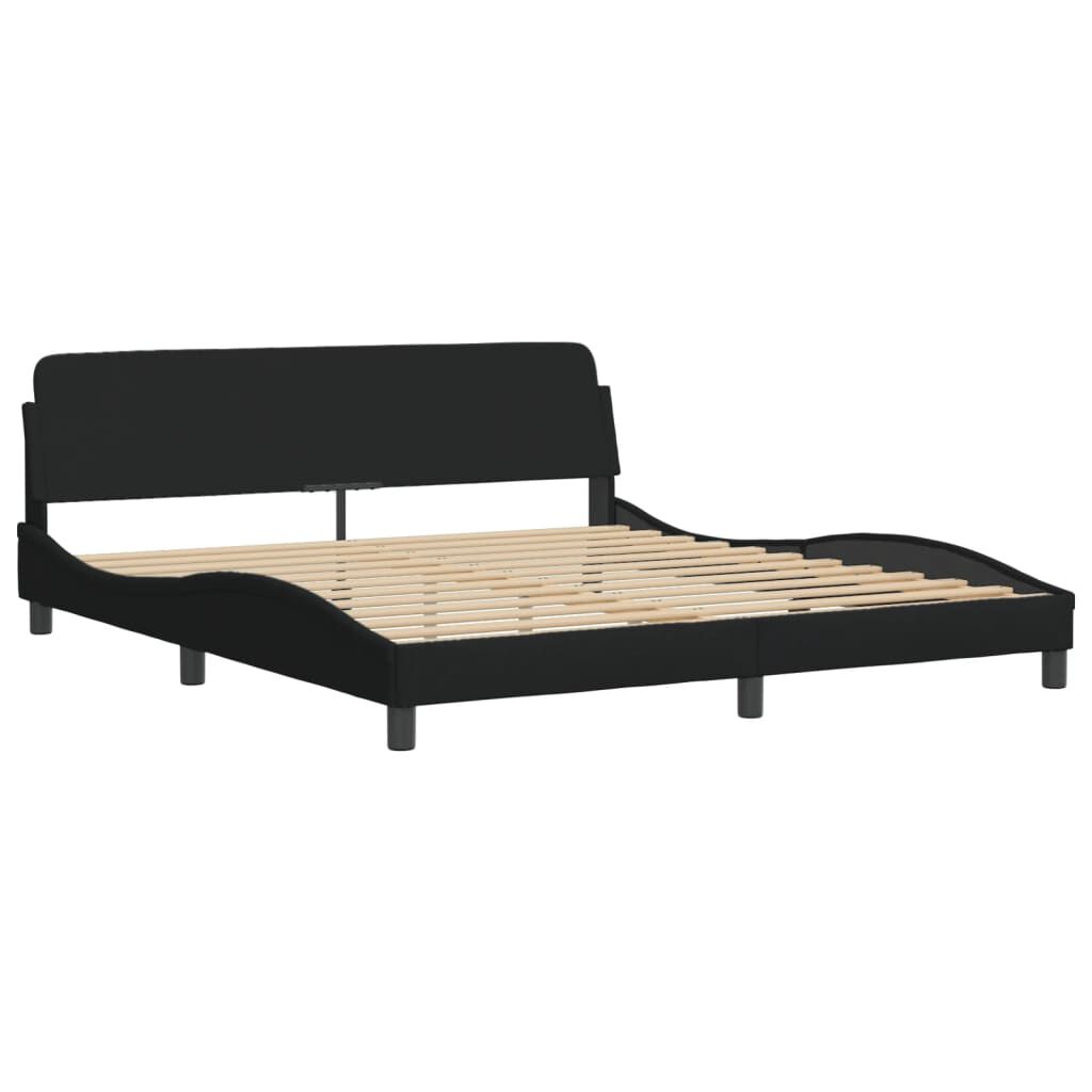 vidaXL Κρεβάτι Μαύρο 180x200 εκ. Υφασμάτινο
