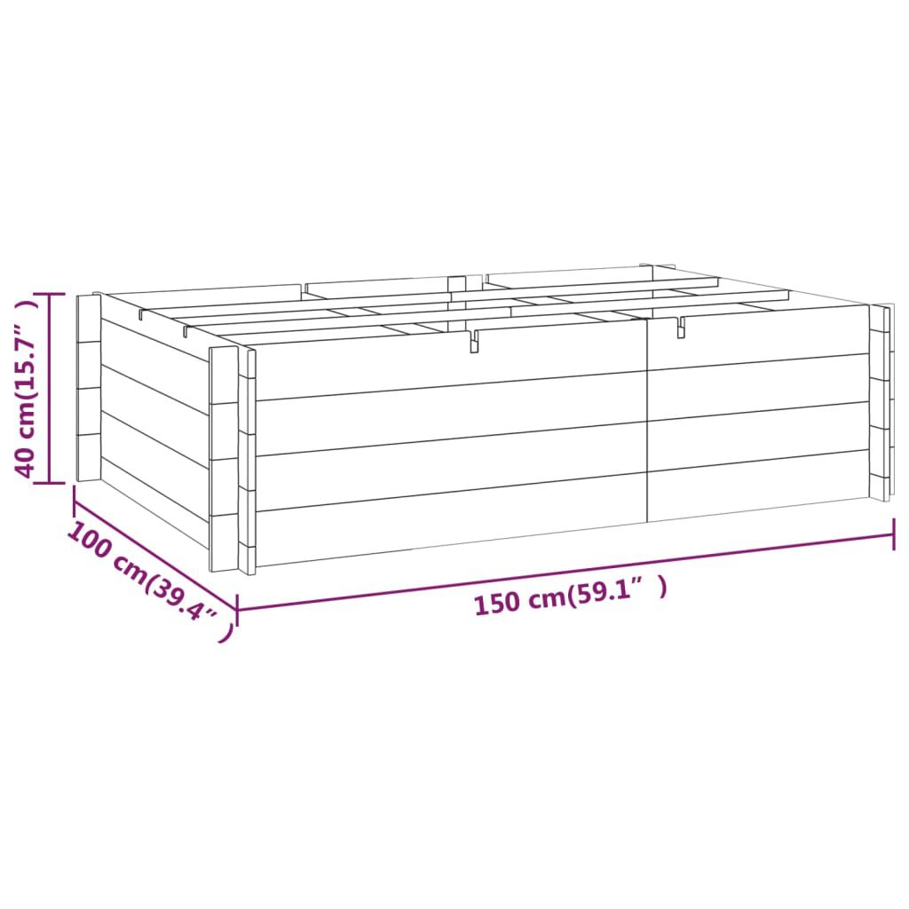 vidaXL Ζαρντινιέρα Υπερυψωμένη 150 x 100 x 40 εκ. από Εμποτισμένο Ξύλο