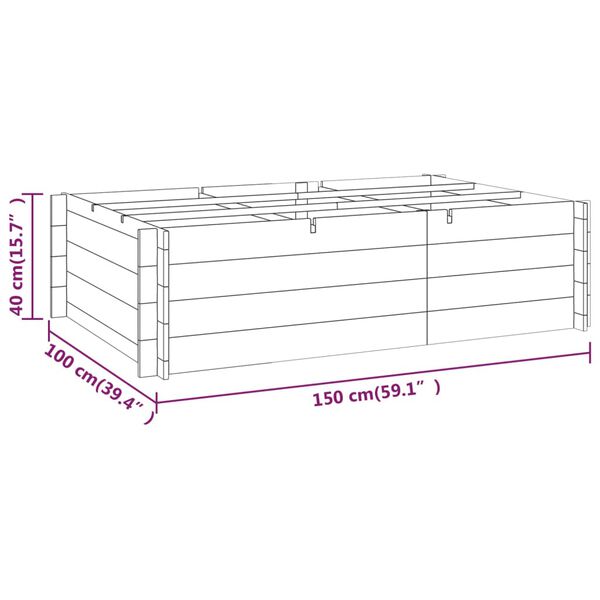 vidaXL Ζαρντινιέρα Υπερυψωμένη 150 x 100 x 40 εκ. από Εμποτισμένο Ξύλο