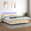 vidaXL &Kappa;&rho;&epsilon;&beta;ά&tau;&iota; Boxspring &mu;&epsilon; &Sigma;&tau;&rho;ώ&mu;&alpha; & LED &Kappa;&rho;&epsilon;&mu; 160x200 &epsilon;&kappa;. &Upsilon;&phi;&alpha;&sigma;&mu;ά&tau;&iota;&nu;&omicron;