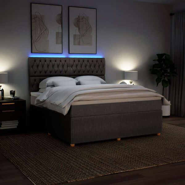 vidaXL &Kappa;&rho;&epsilon;&beta;ά&tau;&iota; Boxspring &mu;&epsilon; &Sigma;&tau;&rho;ώ&mu;&alpha; Taupe 180x200 &epsilon;&kappa;. &Upsilon;&phi;&alpha;&sigma;&mu;ά&tau;&iota;&nu;&omicron;