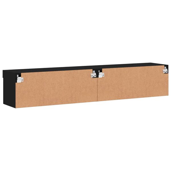 vidaXL Έπιπλα Τηλεόρασης με LED 2 τεμ. Μαύρα 80 x 30 x 30 εκ.