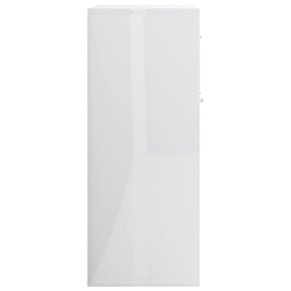 vidaXL Ντουλάπι Γυαλιστερό Λευκό 60 x 30 x 75 εκ. από Επεξ. Ξύλο