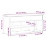 Πάγκος παπουτσιών vidaXL Γκρι Sonoma 102x30,5x45cm Κατασκευασμένο ξύλο