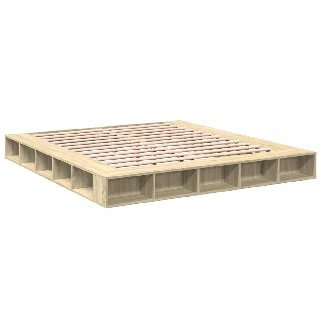 vidaXL Πλαίσιο Κρεβατιού Sonoma Δρυς 200x200 εκ. Επεξεργασμένο Ξύλο