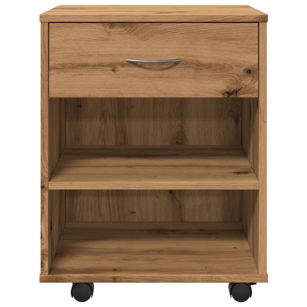 vidaXL Ντουλάπι Τροχήλατο Αρτισιανή Δρυς 46x36x59 εκ. Επεξεργ. Ξύλο