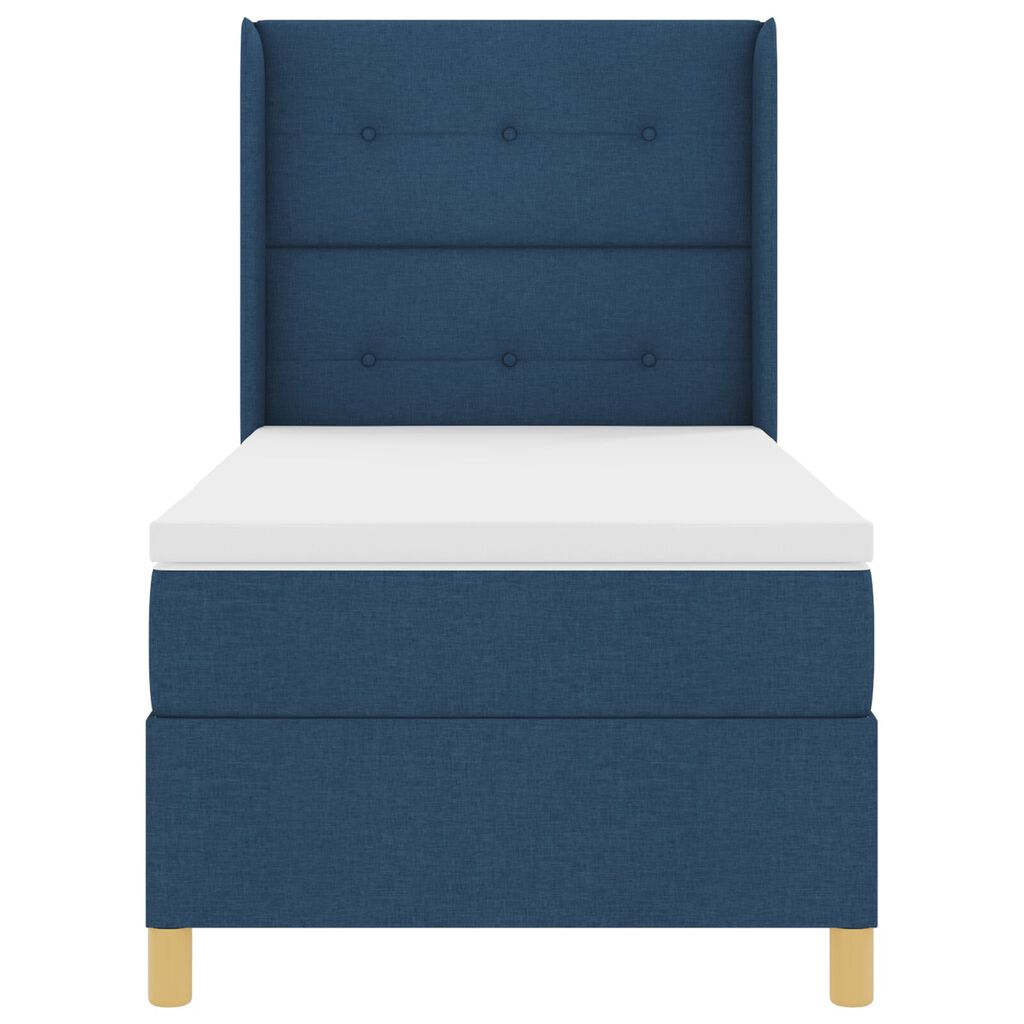 vidaXL Κρεβάτι Box Spring με Στρώμα Μπλε 80x200 εκ. Ύφασμα