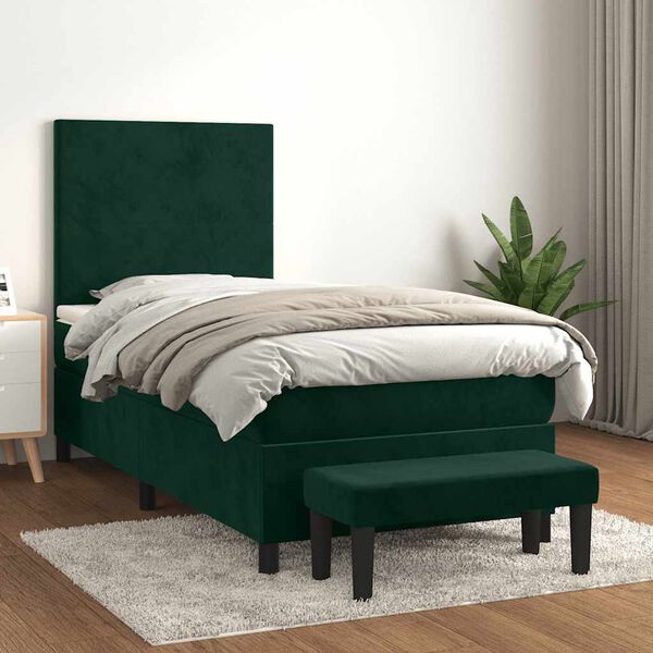vidaXL &Kappa;&rho;&epsilon;&beta;ά&tau;&iota; Boxspring &mu;&epsilon; &Sigma;&tau;&rho;ώ&mu;&alpha; &Sigma;&kappa;&omicron;ύ&rho;&omicron; &Pi;&rho;ά&sigma;&iota;&nu;&omicron; 90x190 &epsilon;&kappa;. &Beta;&epsilon;&lambda;&omicron;ύ&delta;&iota;&nu;&omicron;
