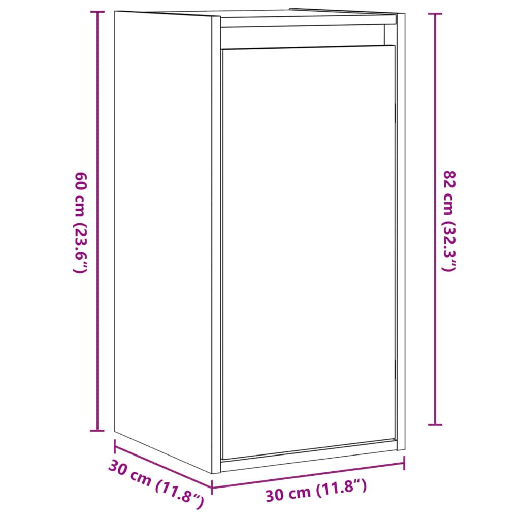 vidaXL Ντουλάπια Τοίχου 2 τεμ. Λευκά 30x30x100 εκ. Μασίφ Ξύλο Πεύκου