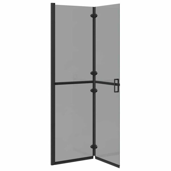 vidaXL Τοίχος ντους Walk-in Μαύρο και σκούρο διαφανές 110 x 190 cm