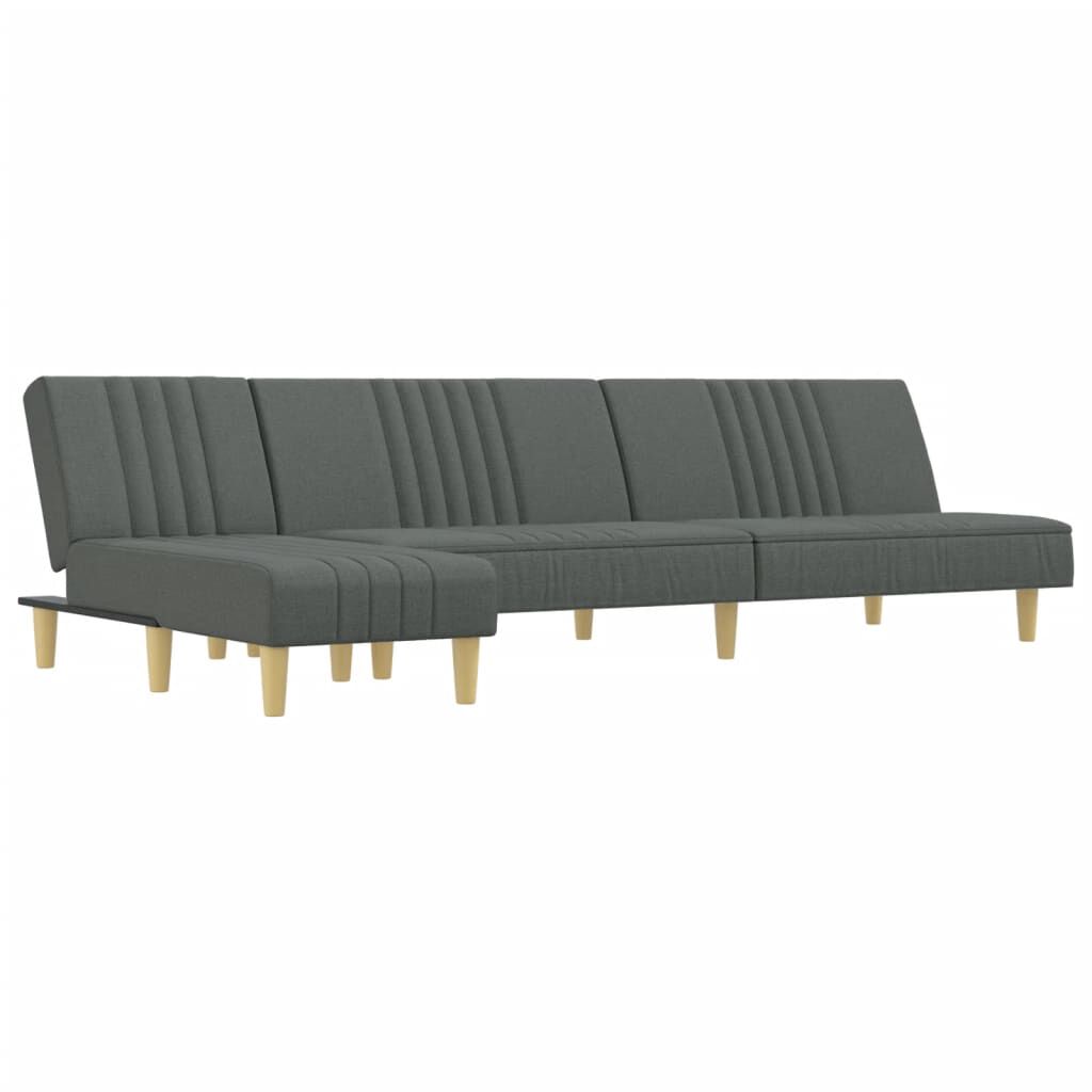vidaXL Καναπές Κρεβάτι Γωνιακός Σκ. Γκρι 255x140x70 εκ. Υφασμάτινος