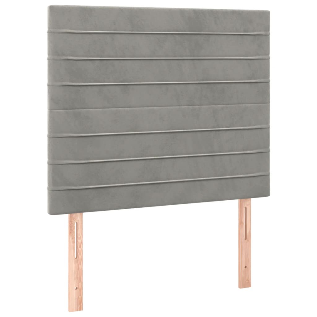 vidaXL Κρεβάτι Boxspring με Στρώμα Ανοιχτό Γκρι 80x200 εκ. Βελούδινο