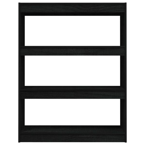 vidaXL Βιβλιοθήκη/Διαχωριστικό Χώρου Μαύρο 100x30x103 εκ. Ξύλο Πεύκου