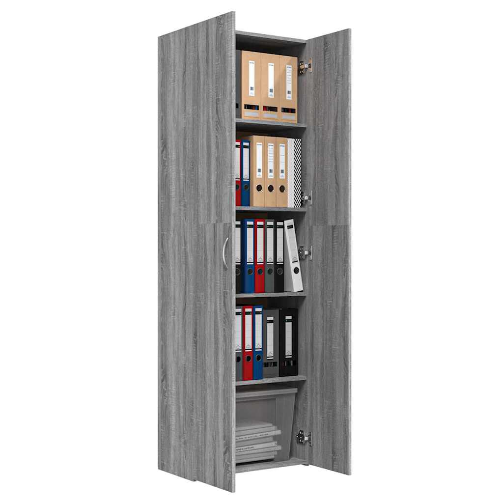 vidaXL Ντουλάπα Γραφείου Γκρι Sonoma 60x32x190 εκ. Επεξεργασμένο Ξύλο