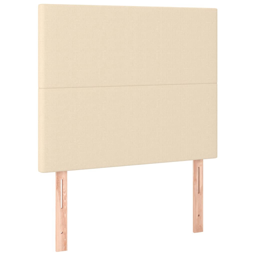 vidaXL Κρεβάτι Boxspring με Στρώμα Κρεμ 90x200 εκ.Υφασμάτινο