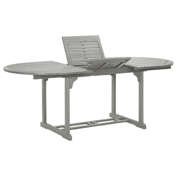 vidaXL Τραπέζι Κήπου Γκρι 200 x 100 x 75 εκ. από Μασίφ Ξύλο Ακακίας