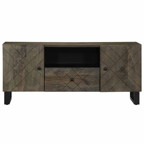 vidaXL Έπιπλο Τηλεόρασης Μαύρο 105 x 33 x 46 εκ. από Μασίφ Ξύλο Μάνγκο