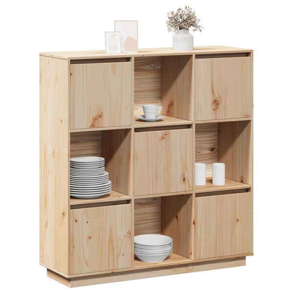 vidaXL Ντουλάπι Ψηλό 110,5 x 35 x 117 εκ. από Μασίφ Ξύλο Πεύκου