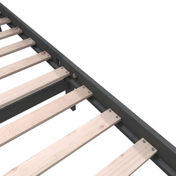 vidaXL Πλαίσιο Κρεβατιού Γκρι 200 x 200 εκ. από Μασίφ Ξύλο Πεύκου