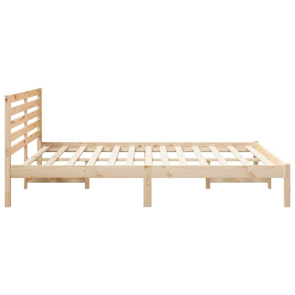 vidaXL Σκελετός Κρεβατιού Καφέ 140 x 200 cm Μασίφ ξύλο πεύκου