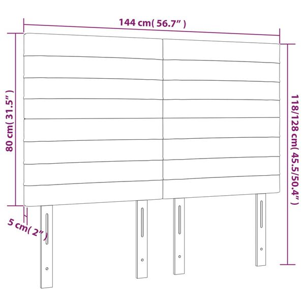vidaXL Κεφαλάρια Κρεβατιού 4 τεμ. Taupe 72x5x78/88 εκ. Υφασμάτινα