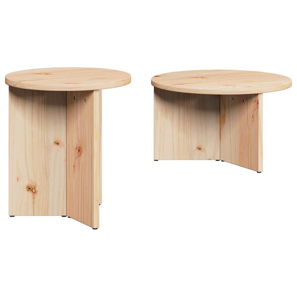 vidaXL Τραπεζάκι σαλονιού 2 pcs Φυσικό 49 x 49 x 28 εκ