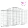 vidaXL Συρματοκιβώτια Τοξωτά 11 τεμ. 200x30x100/120 εκ. Γαλβαν. Ατσάλι