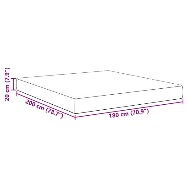 vidaXL Κρεβάτι με ελατήρια Pocket Κρέμ 180x200x20 εκ. Μεσαίας σκληρότητας Φabric