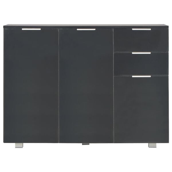 vidaXL Μπουφές Γυαλιστερός Μαύρος 107x35x80,5 εκ.