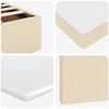 vidaXL Οθωμανικό κρεβάτι με στρώμα & LEDs Cream 120x200cm ύφασμα