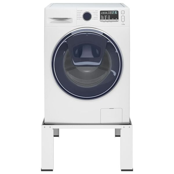 vidaXL Βάση Πλυντηρίου και Στεγνωτηρίου Διπλή με Συρόμενα Ράφια Λευκή