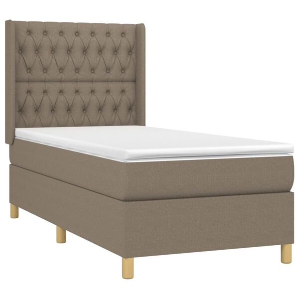 vidaXL &Kappa;&rho;&epsilon;&beta;ά&tau;&iota; Boxspring &mu;&epsilon; &Sigma;&tau;&rho;ώ&mu;&alpha; Taupe 90x200 &epsilon;&kappa;. &Upsilon;&phi;&alpha;&sigma;&mu;ά&tau;&iota;&nu;&omicron;